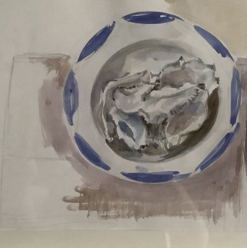 Huitres à l'assiette bleue| 40 X 30| 680 CHF